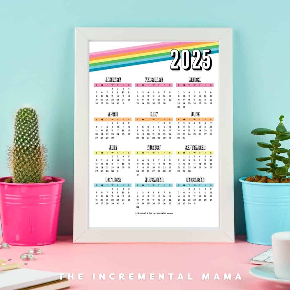 12 Free Printable One Page Yearly Calendars 2025 2026 2027 