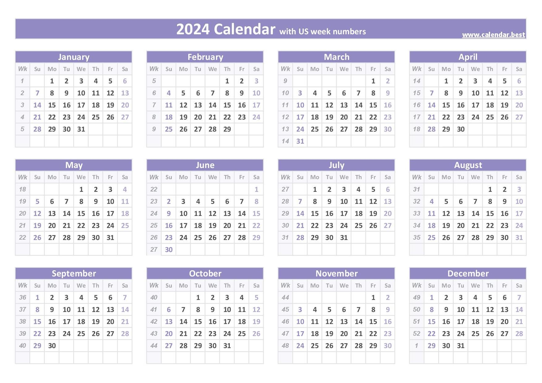 Free Printable 2025 Calendar With Week Numbers
