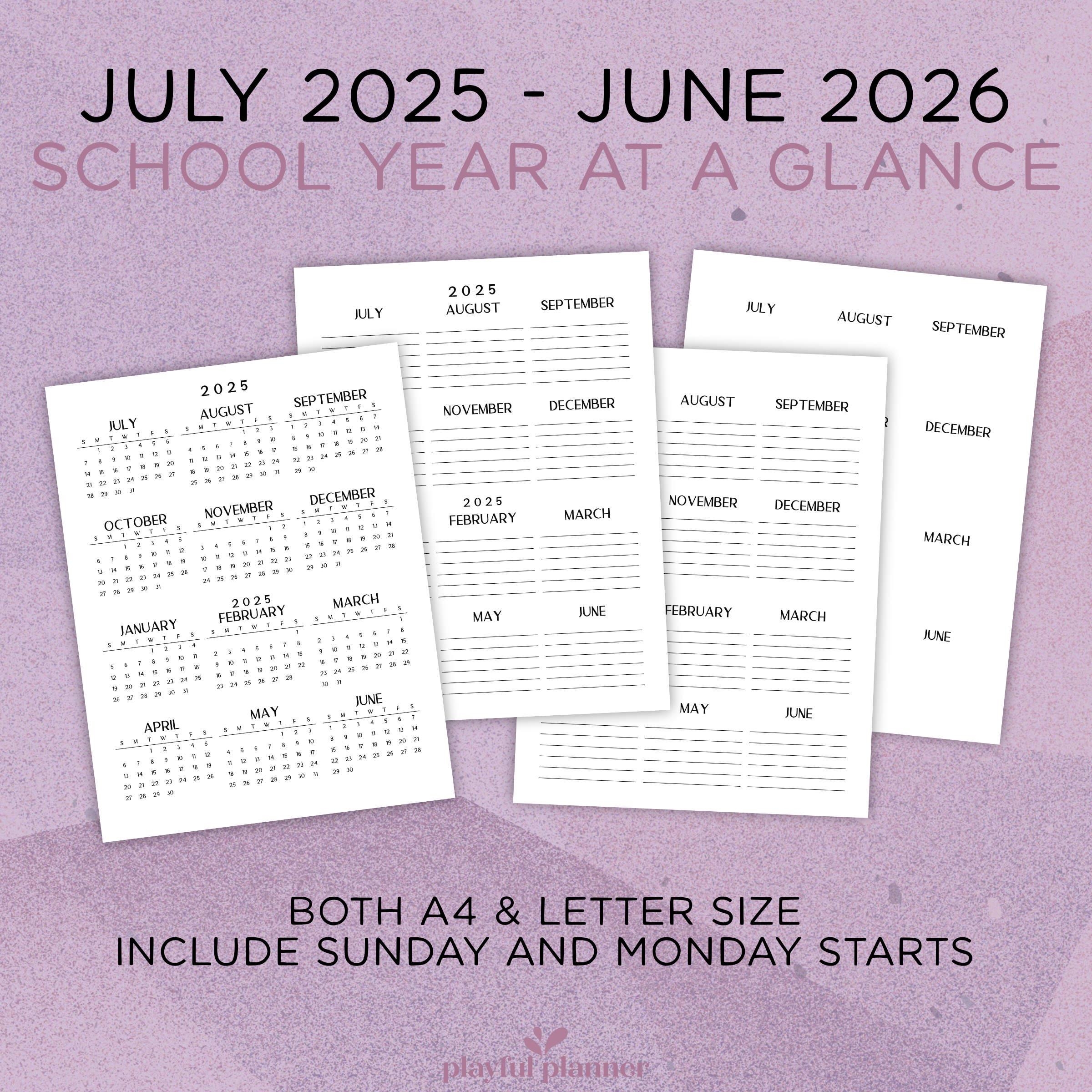 2025 2026 Printable Editable Calendar Bundle Includes Monthly 
