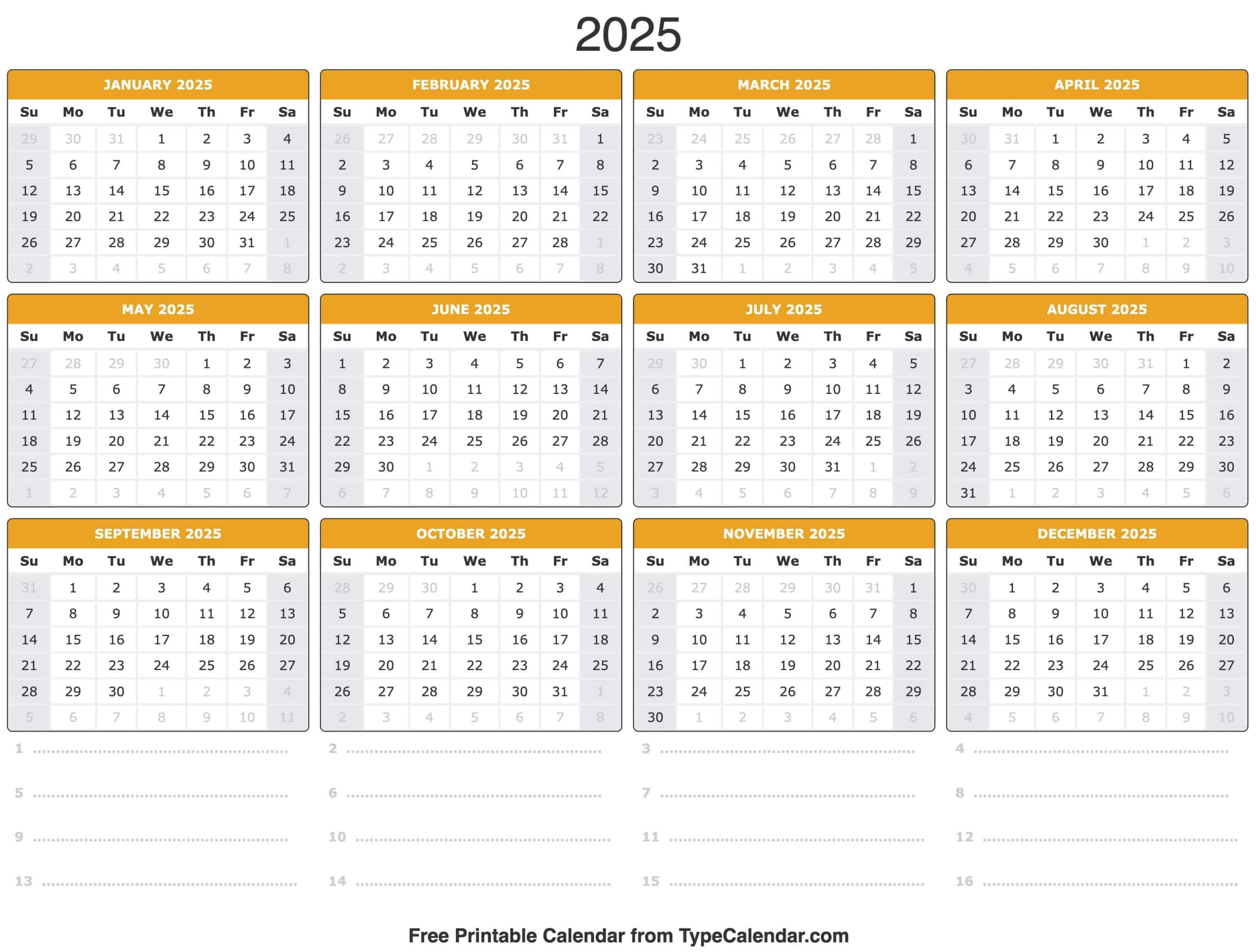 Free Printable Calendar 6 Months Per Page 2025