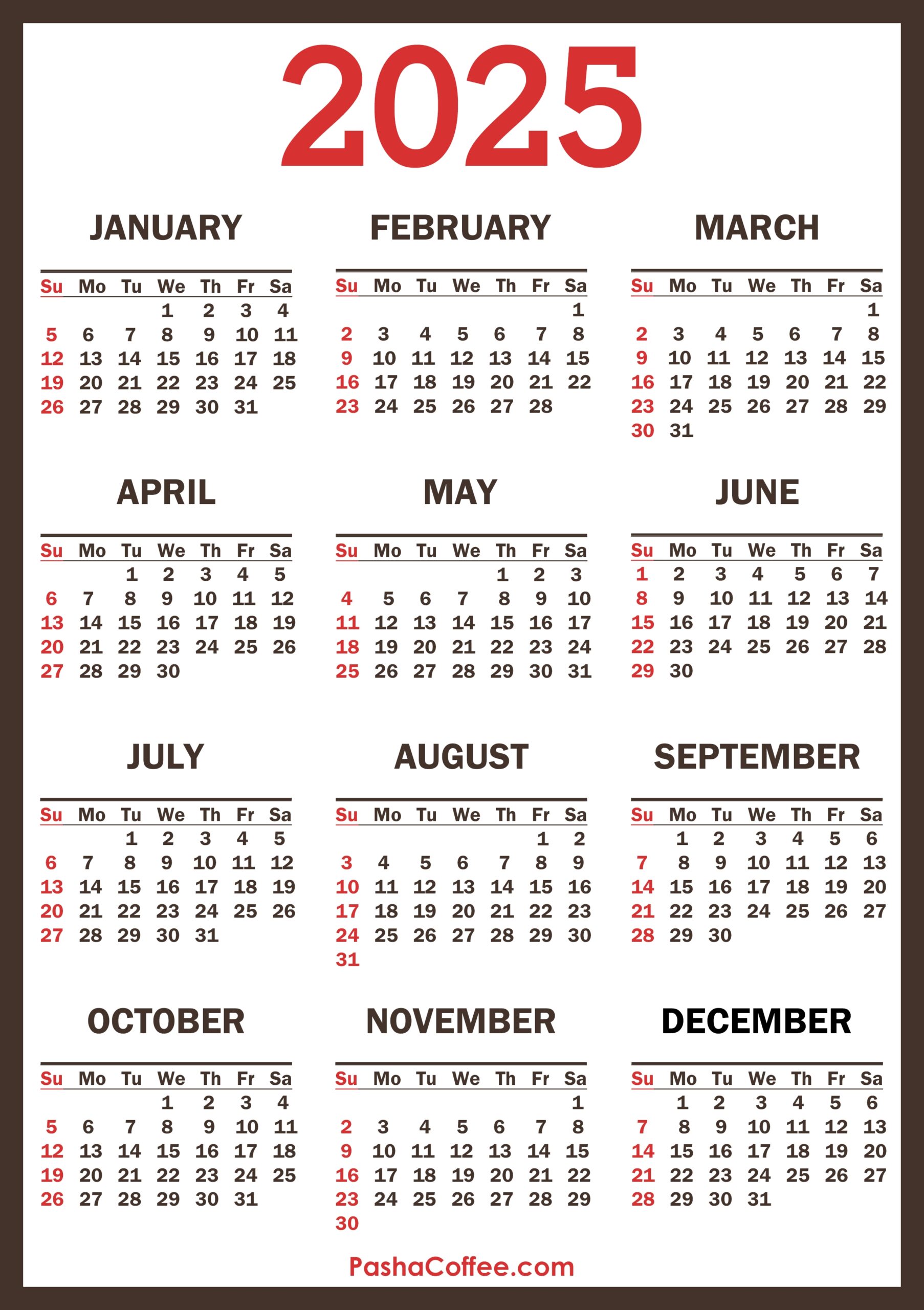 Free Printable 2025 Calendar Wincalendar