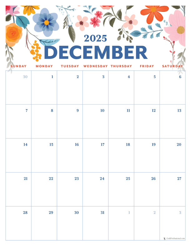 2025 Calendar Printable Pages Free Monthly Planners