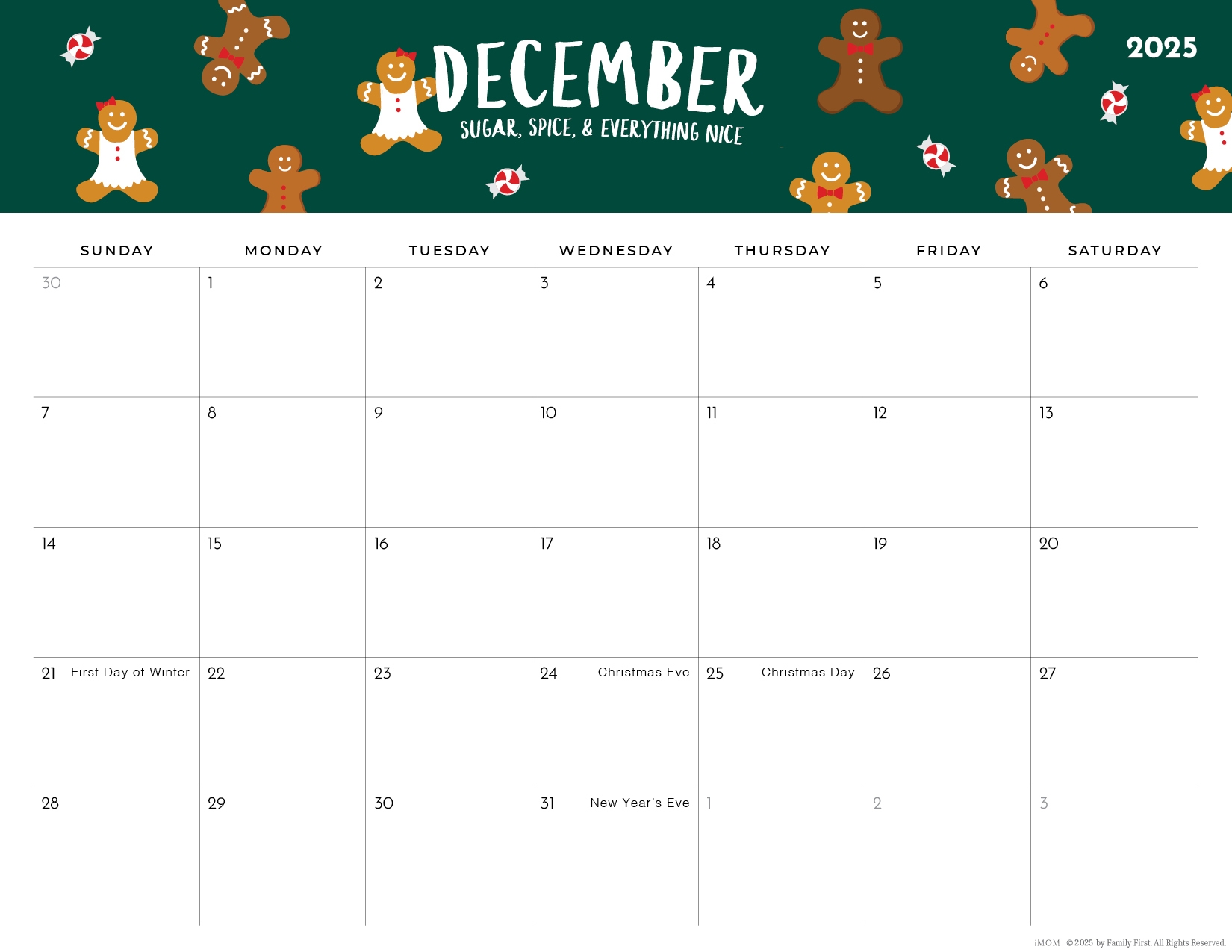 2025 Foodie Printable Calendars For Moms IMOM