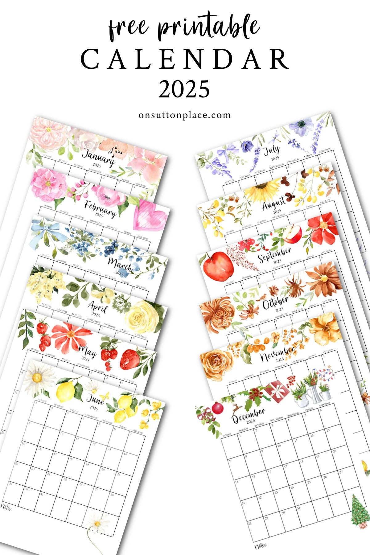 Free Printable 2025 Calendar With Holidays And Lines