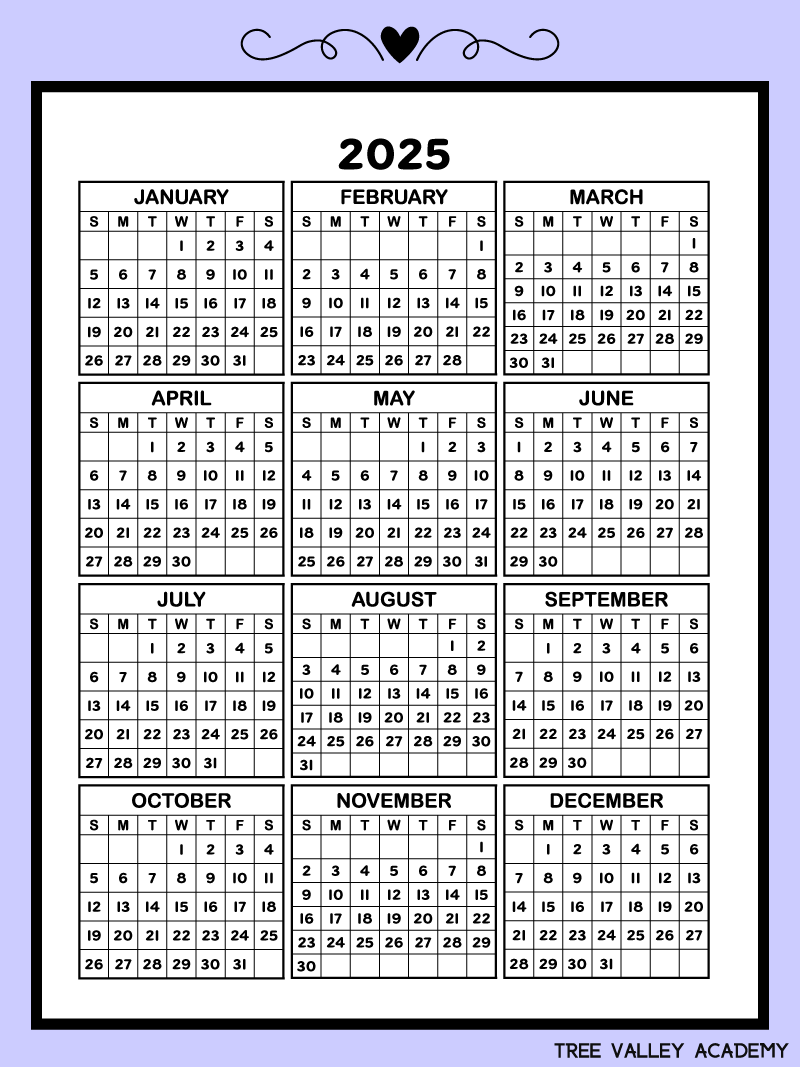 Free Printable 2025 Calendar 12 Pages