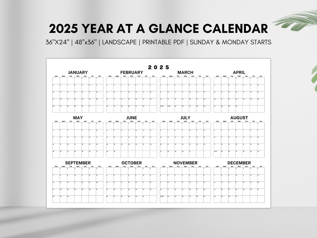 Free Printable 2025 Full Year Calendar