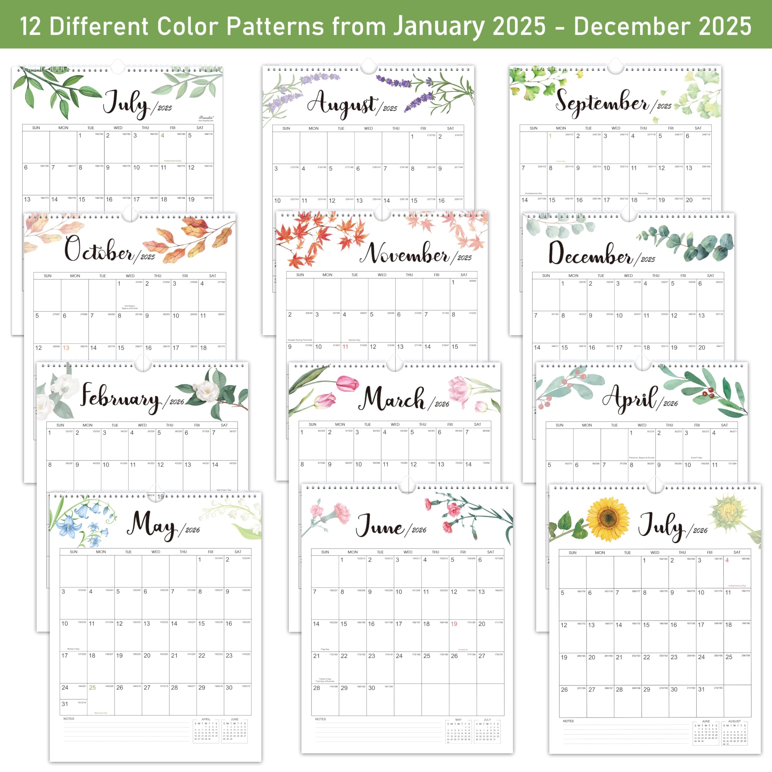 Amazon 2025 2026 Calendar Vertical Wall Calendar 2025 2026 JUL 2025 To DEC 2026 14 8 X 11 5 Monthly Calendar With Julian Date Perfect 