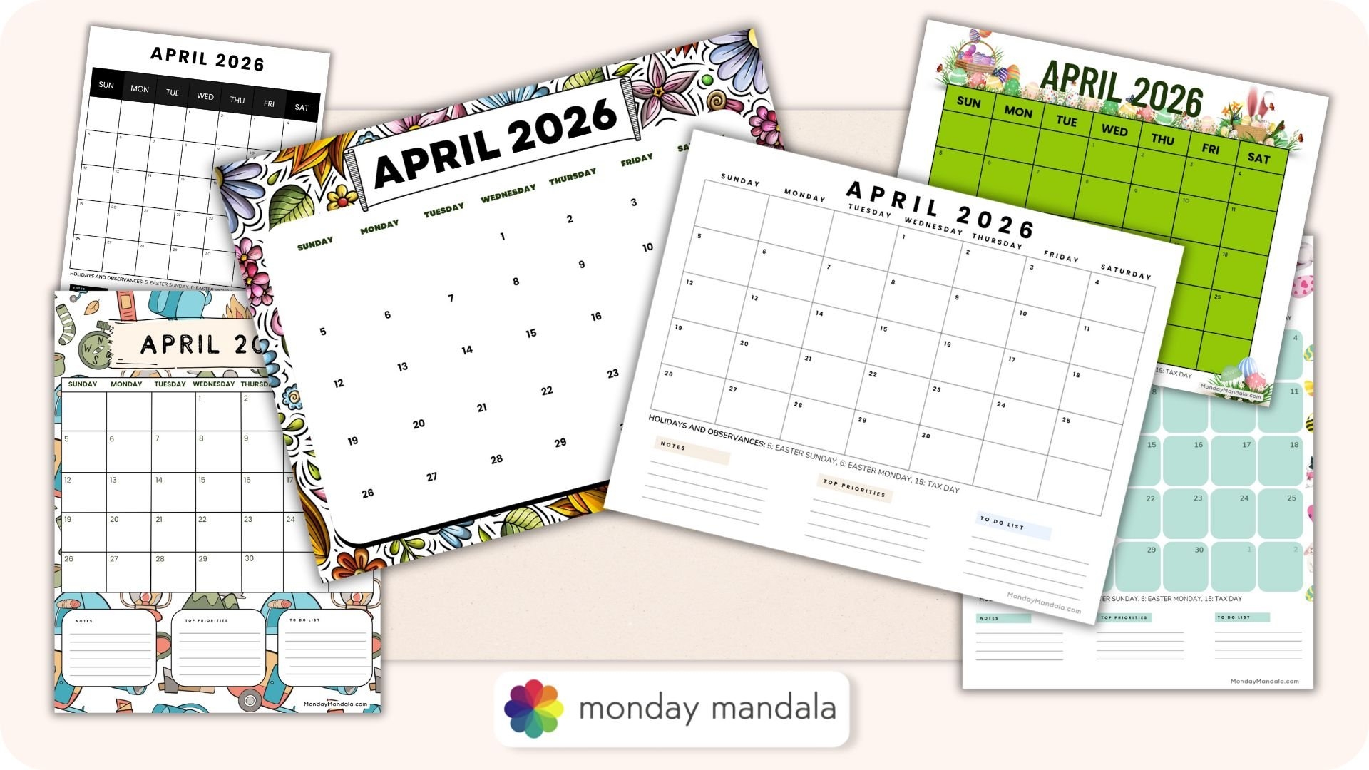 Free Printable April 2026 Calendar With Lines