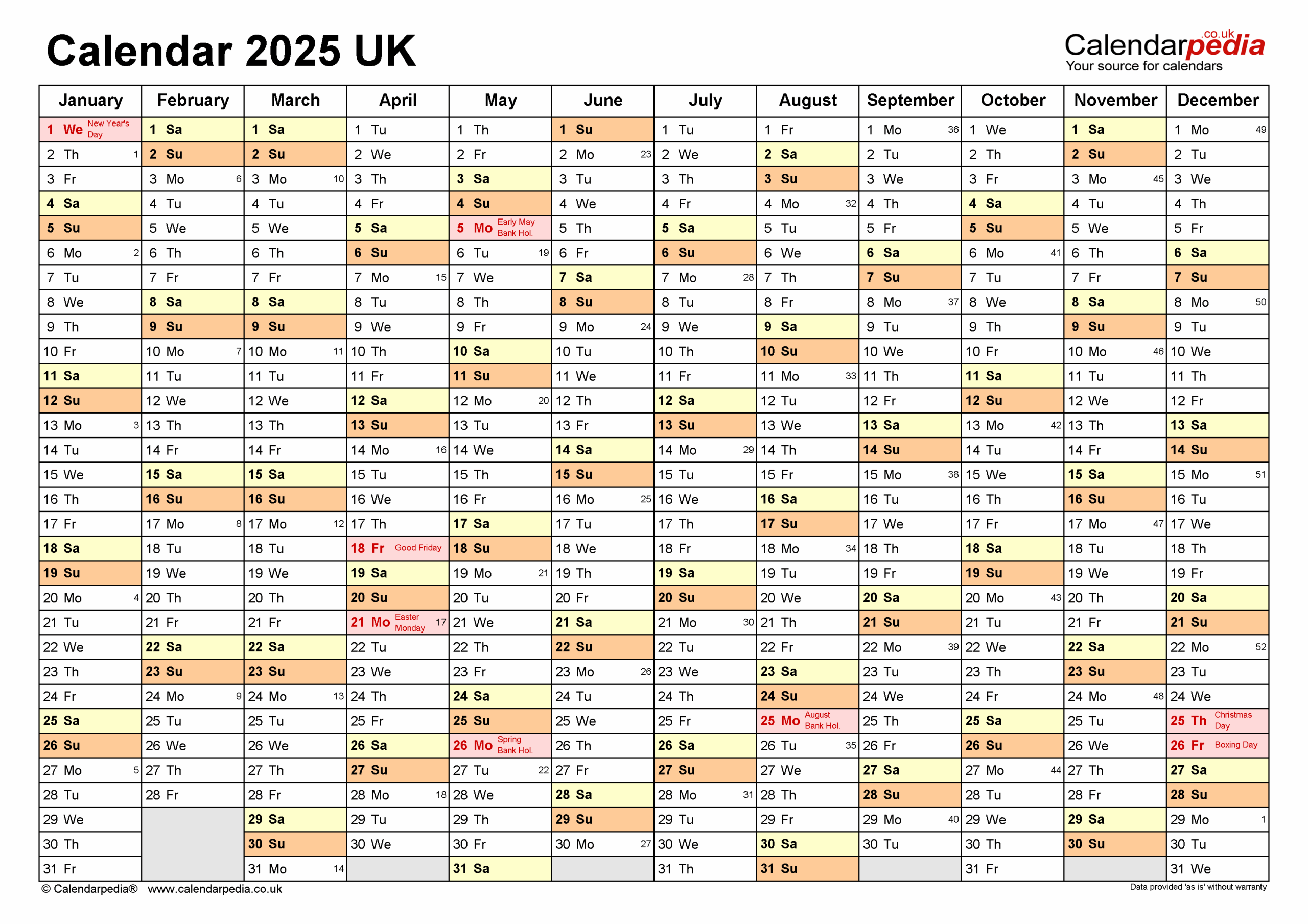 Free Printable 2025 Word Calendar