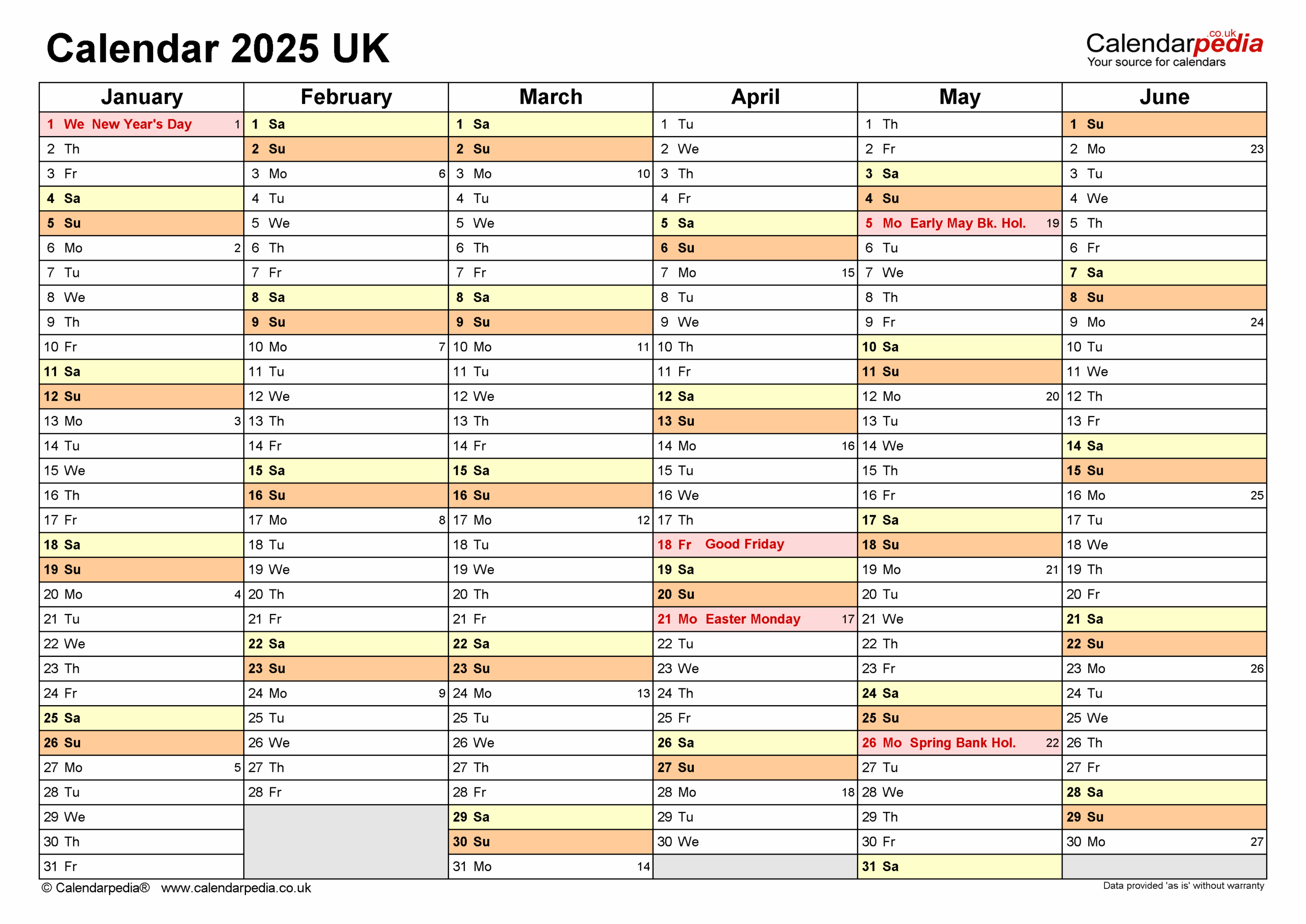 Free Printable Calendar 2025 Uk With Holidays