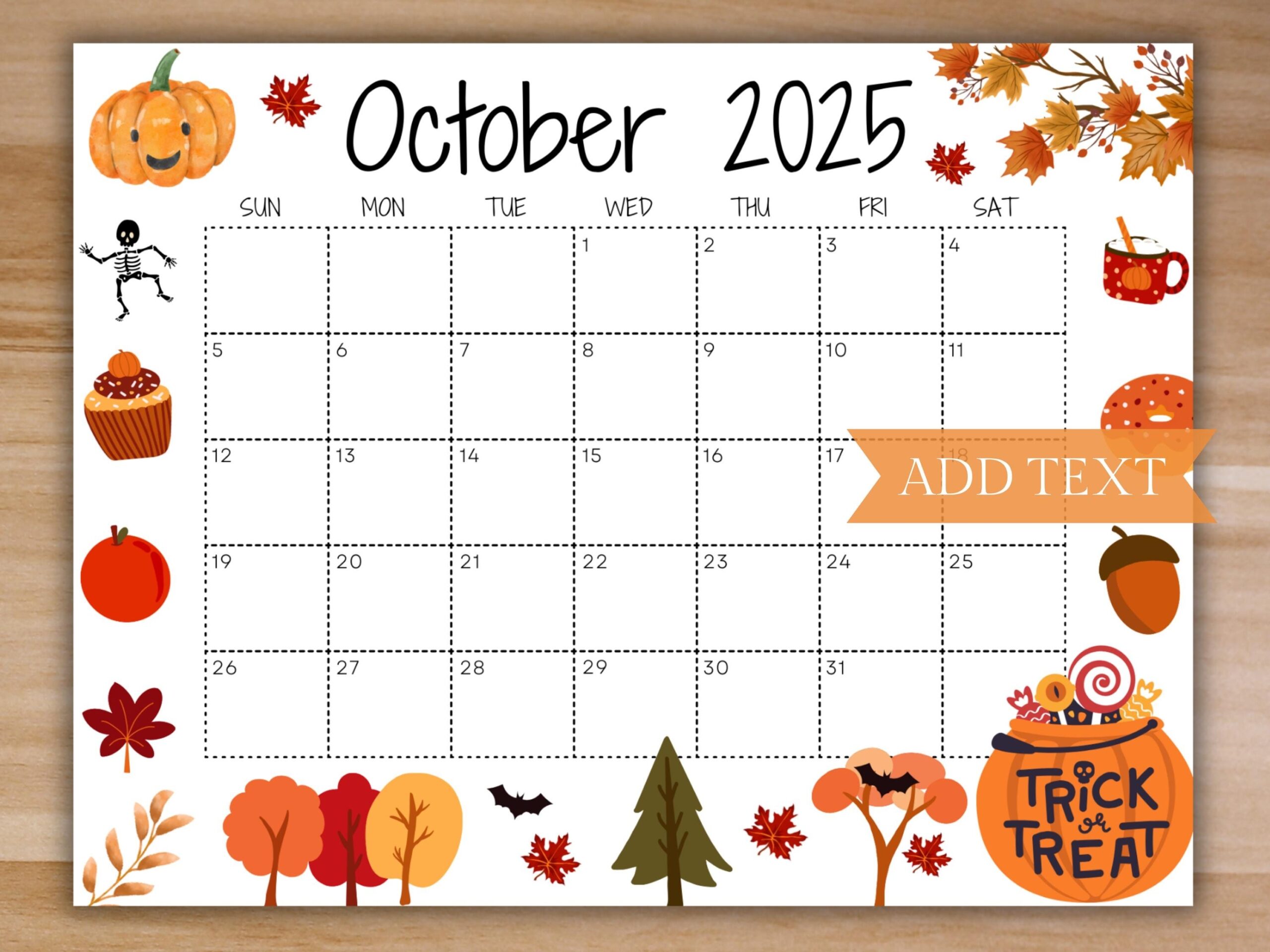 October 2025 Calendar With Lines Printable