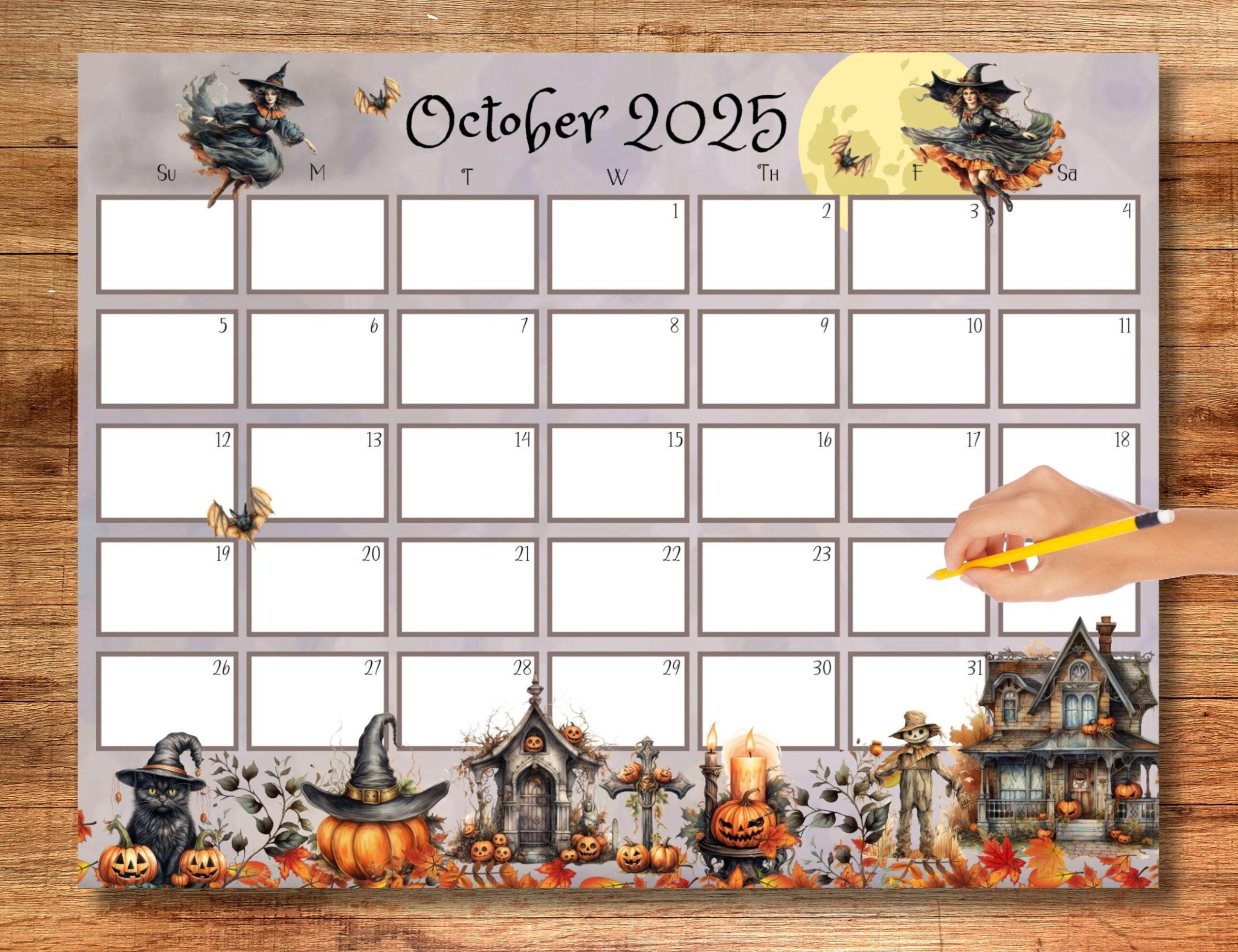 October 2025 Calendar Printable Cute
