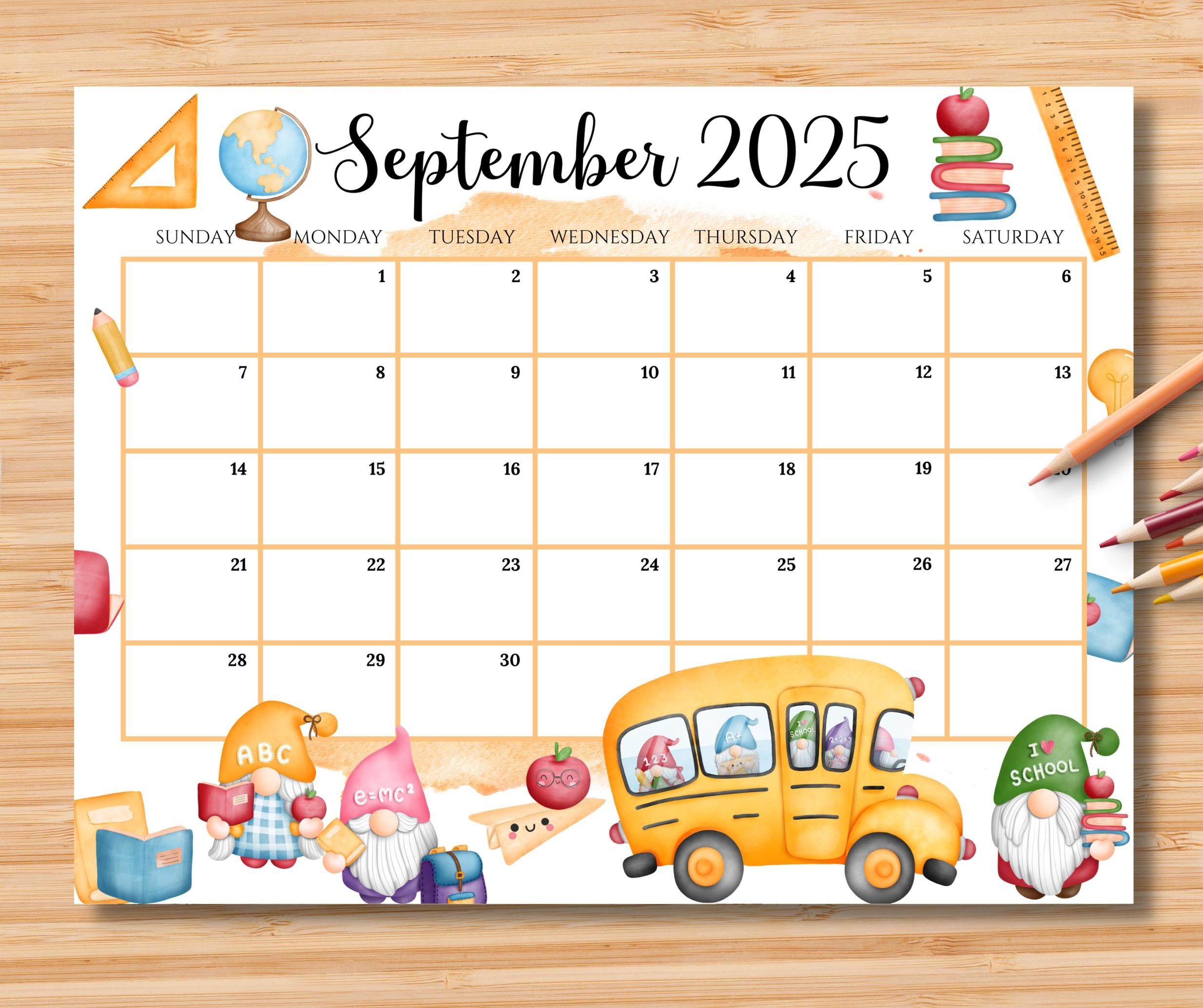 September Calendar For 2025