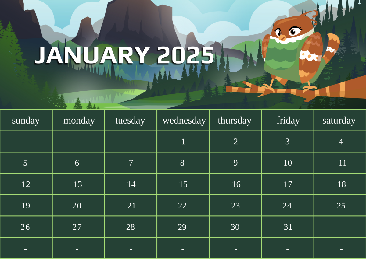 Free Cute 2025 Calendar Template To Edit Online