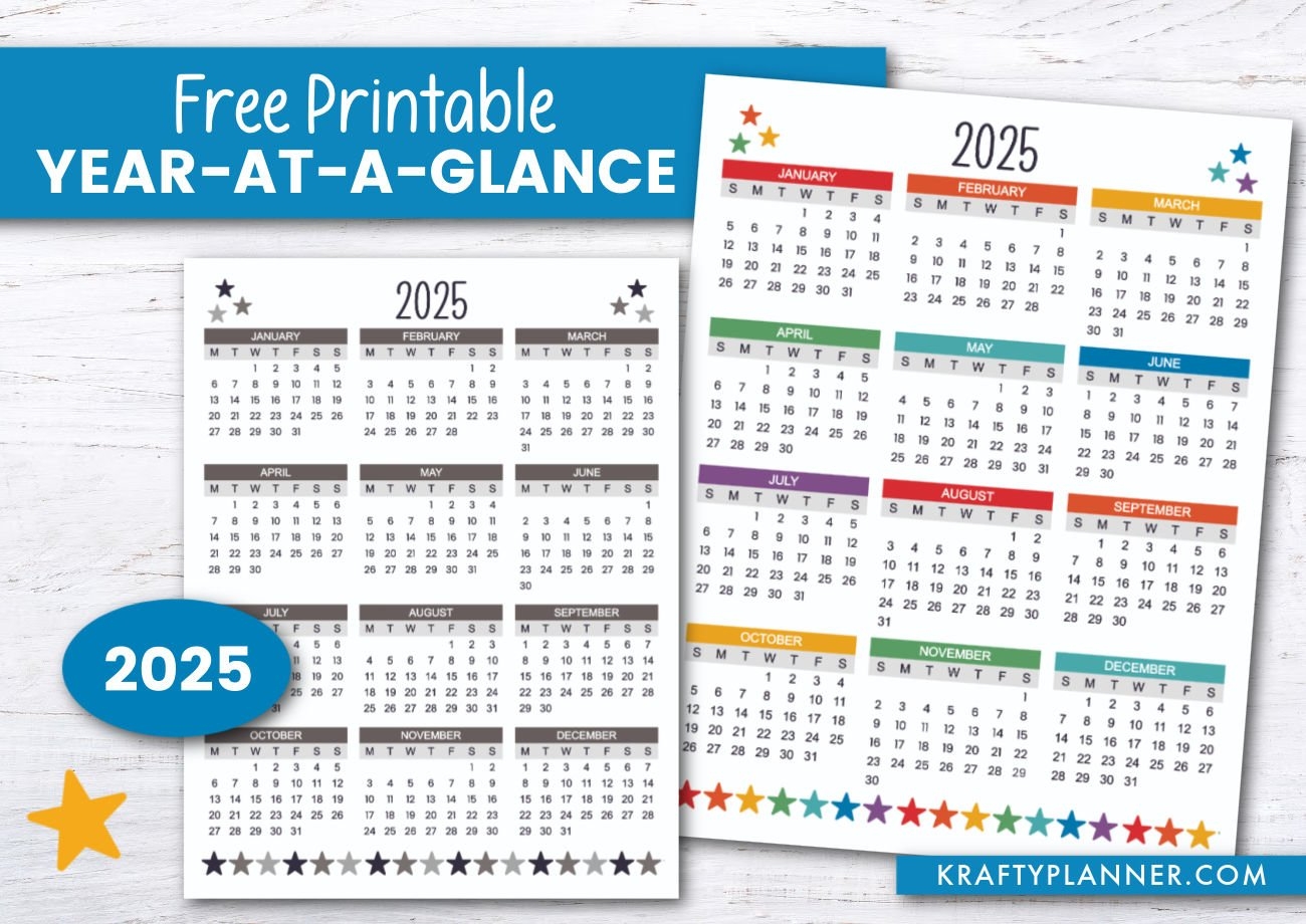 Free Printable 2025 Calendar Yearly
