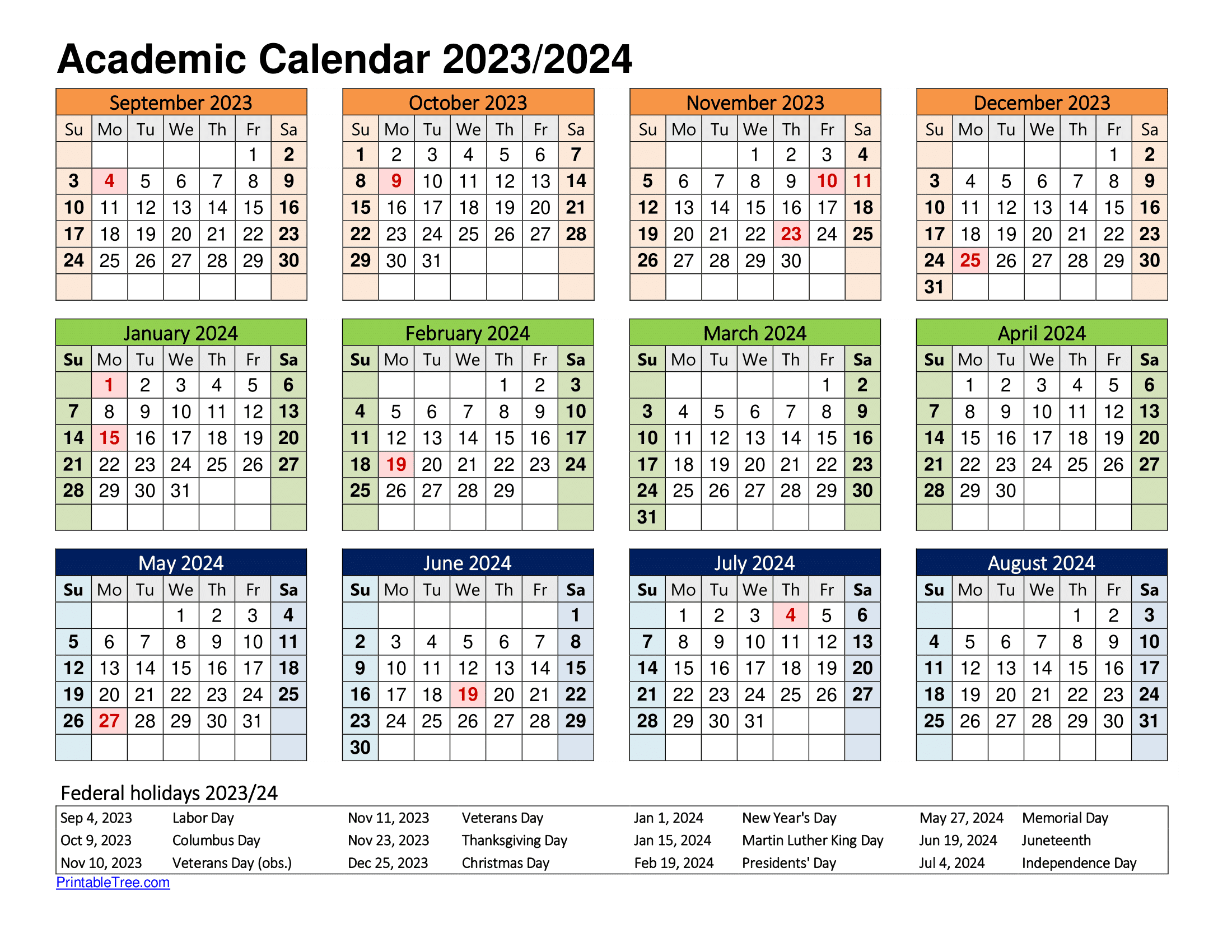 Free Printable 3 Year Calendar 2023 To 2025