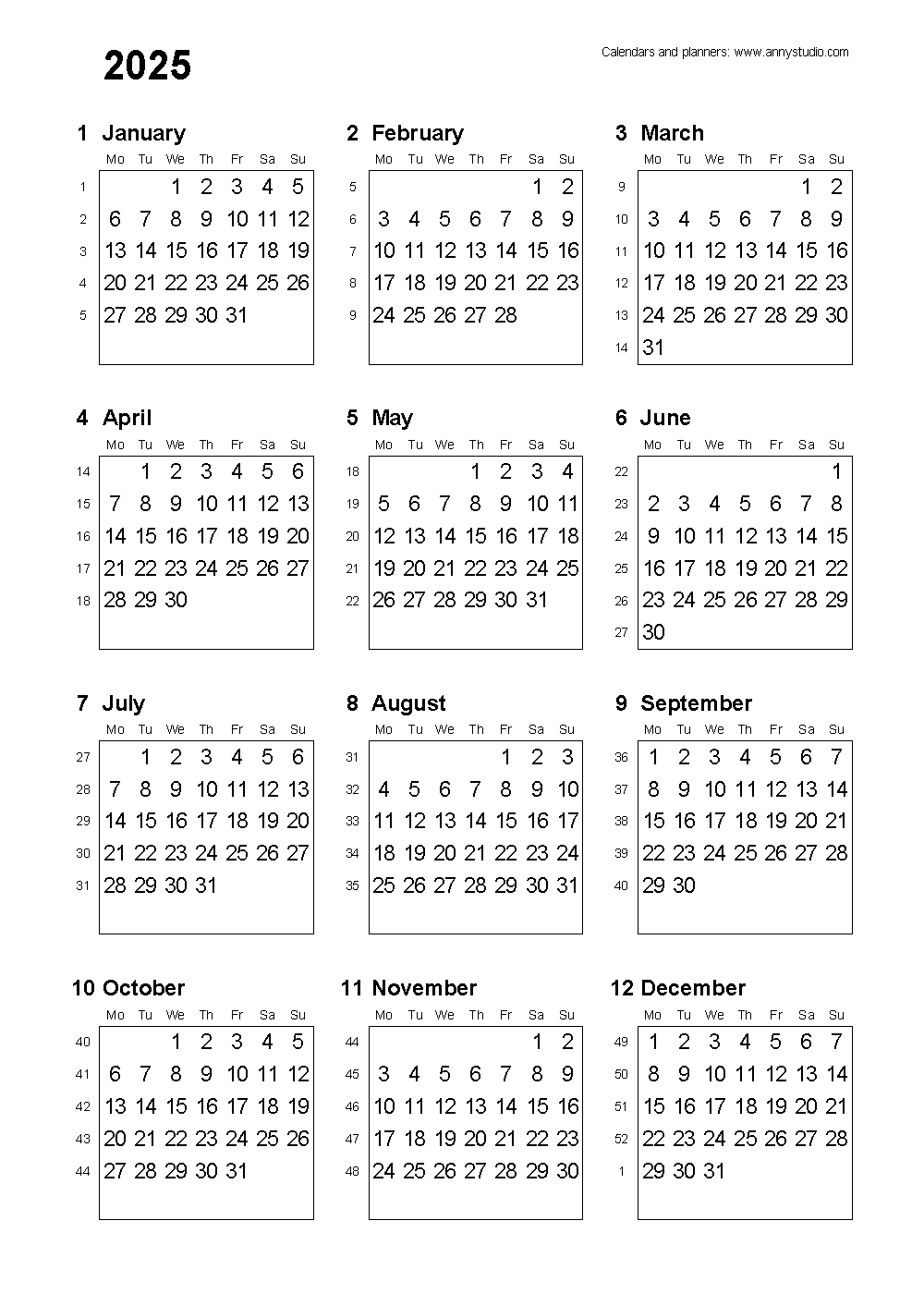 3 Year Calendar 2025 To 2027 Printable