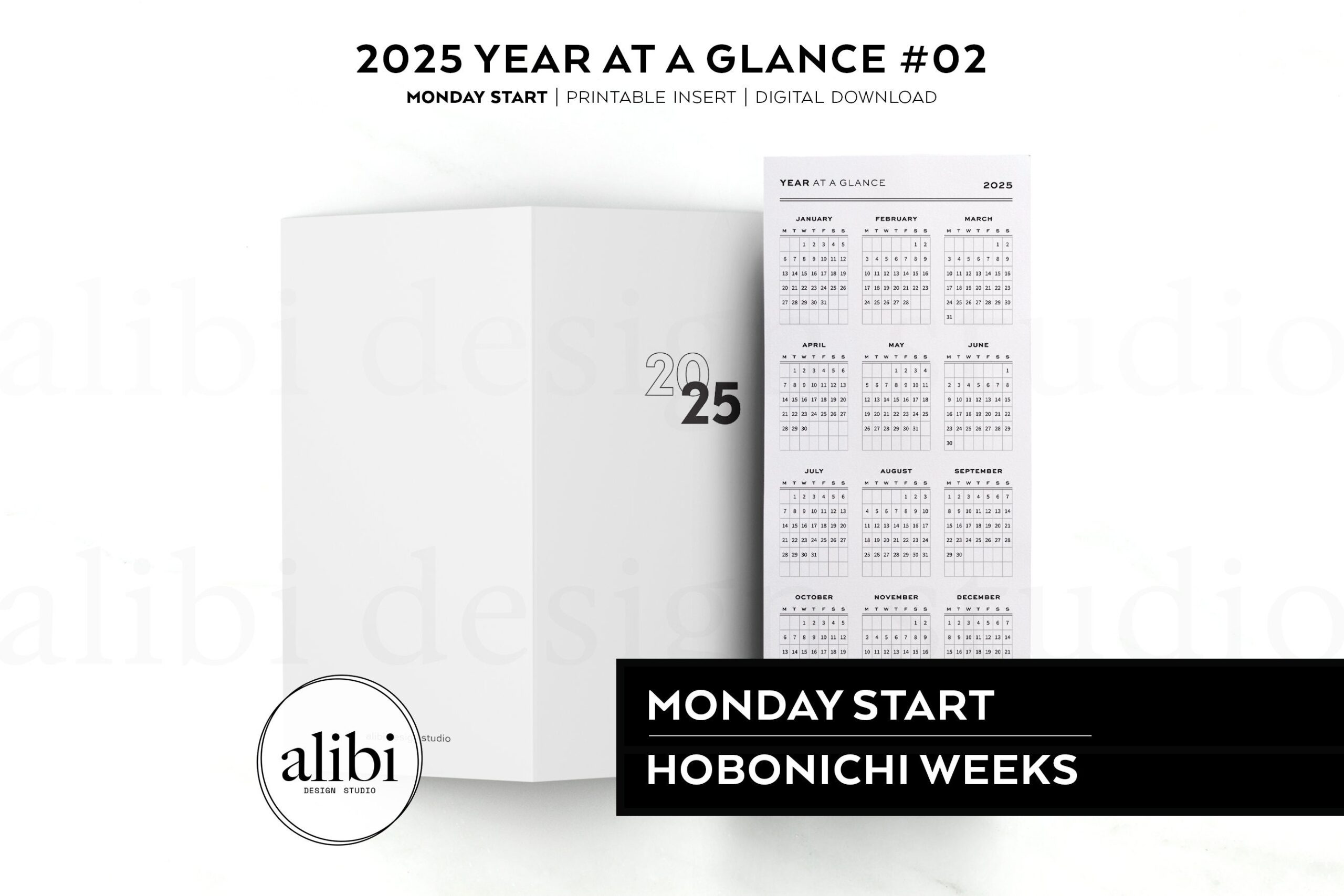 Hobonichi Weeks 2025 Year At A Glance Planner Dashboard Printable 