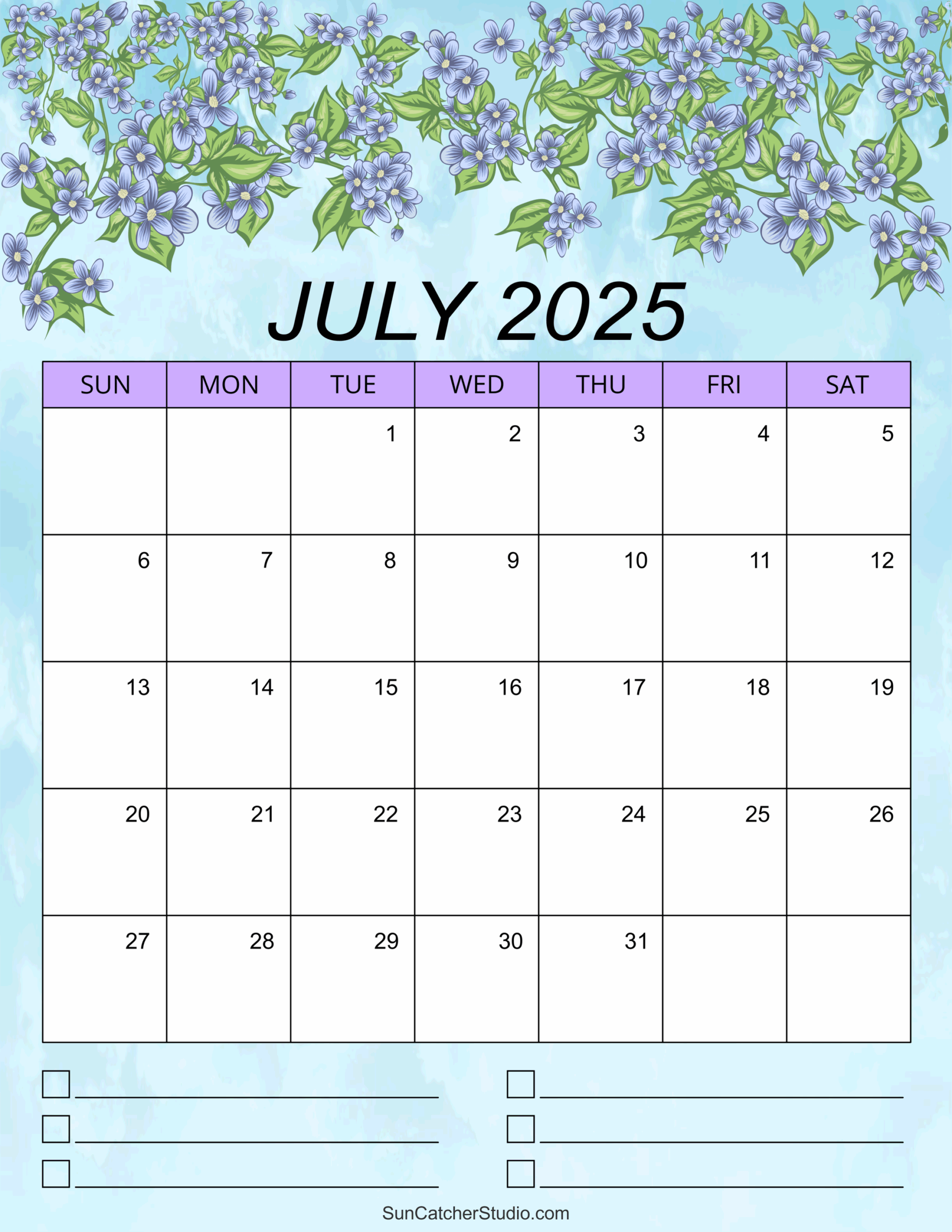 Printable Calendar For June And July 2025