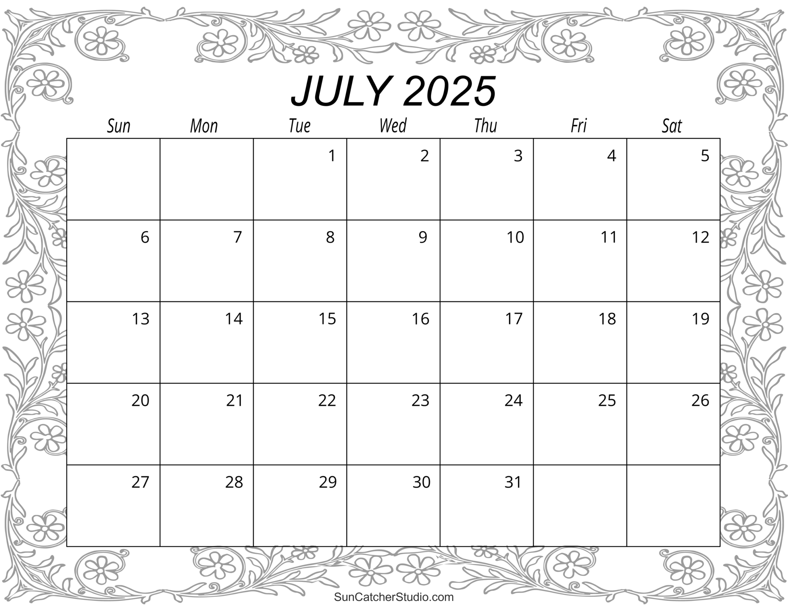 July Calendar For Printing 2025