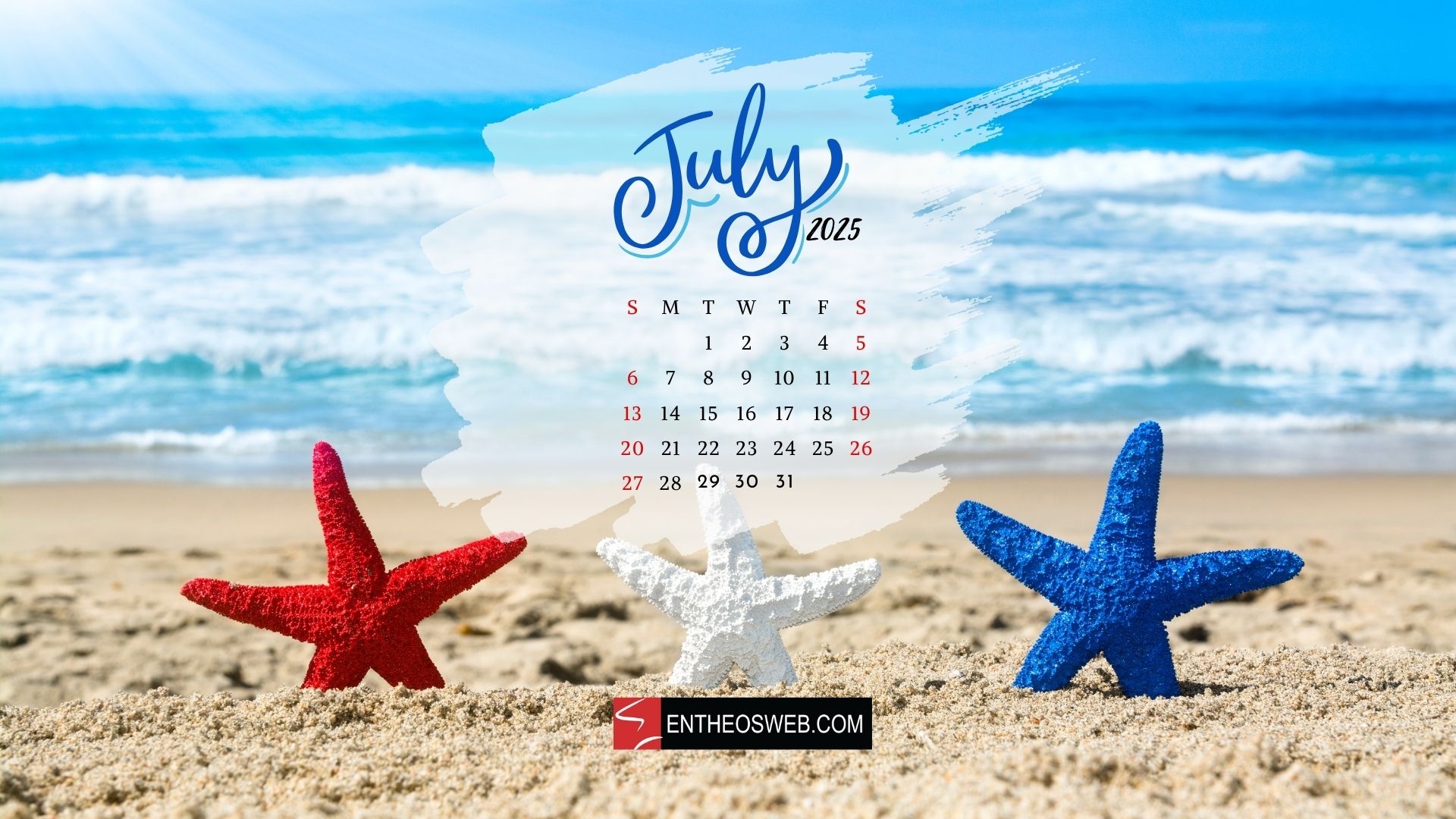 July Calendar Desktop Wallpaper 2025