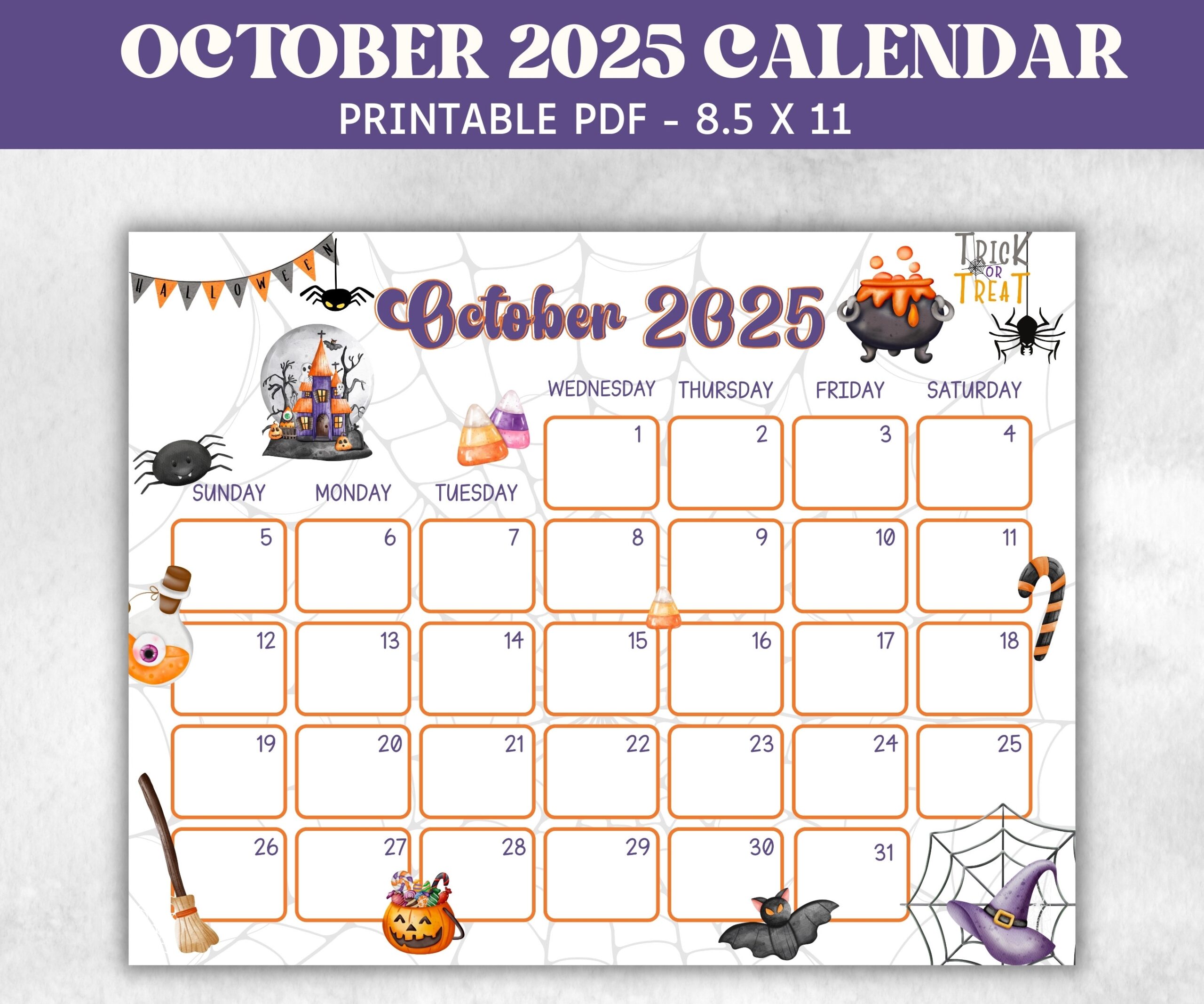Kids October 2025 Calendar Printable 2025 Calendar Homeschool Preschool Calendar Board Children s Monthly Planner Halloween Calendar Etsy