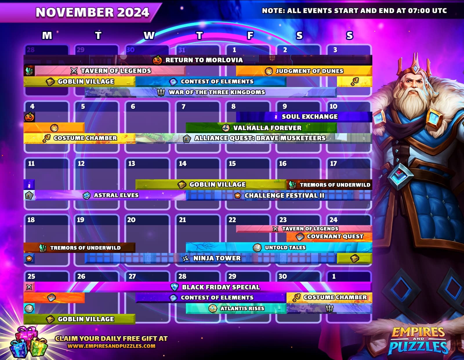 July 2025 Calendar Empires And Puzzles