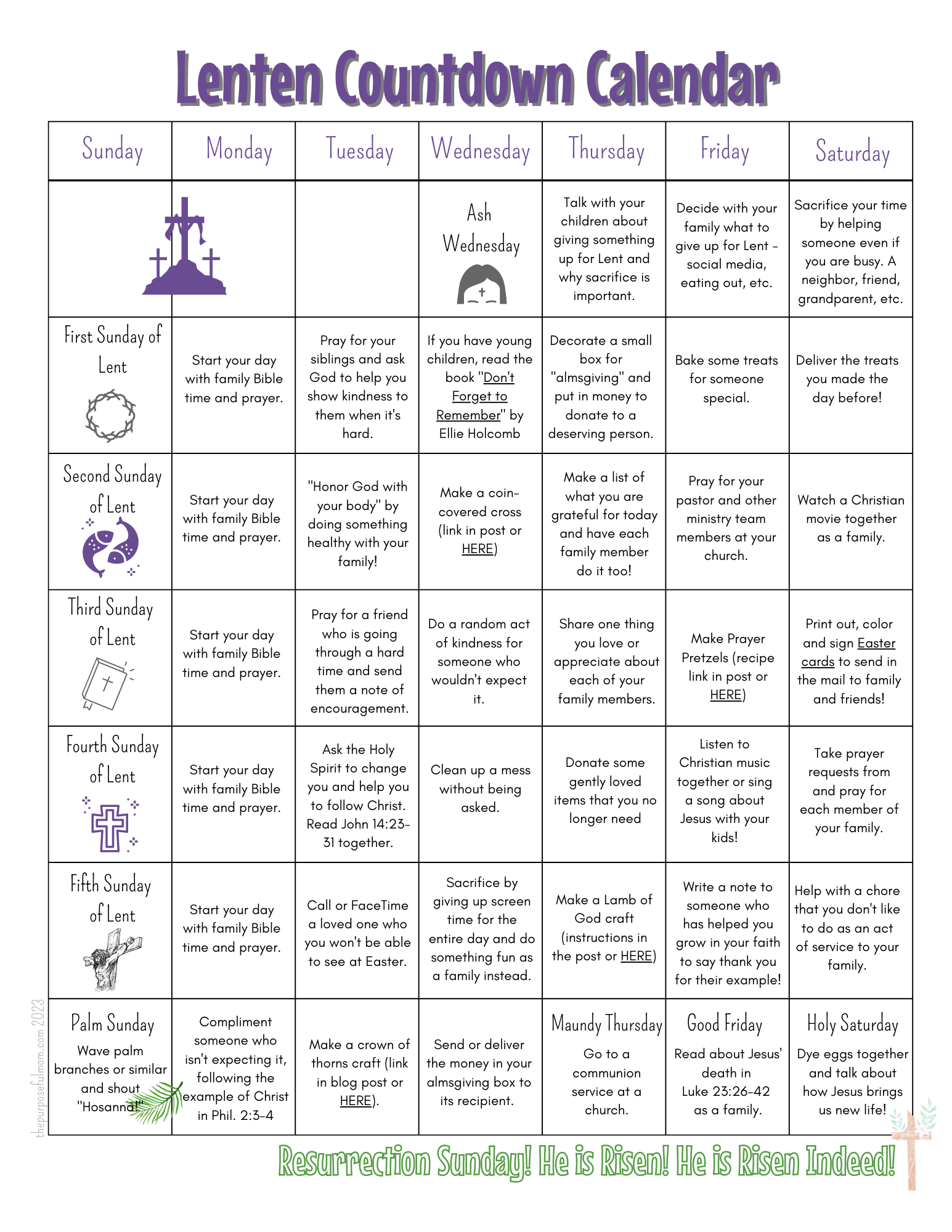 Free Printable 2025 Lenten Calendar