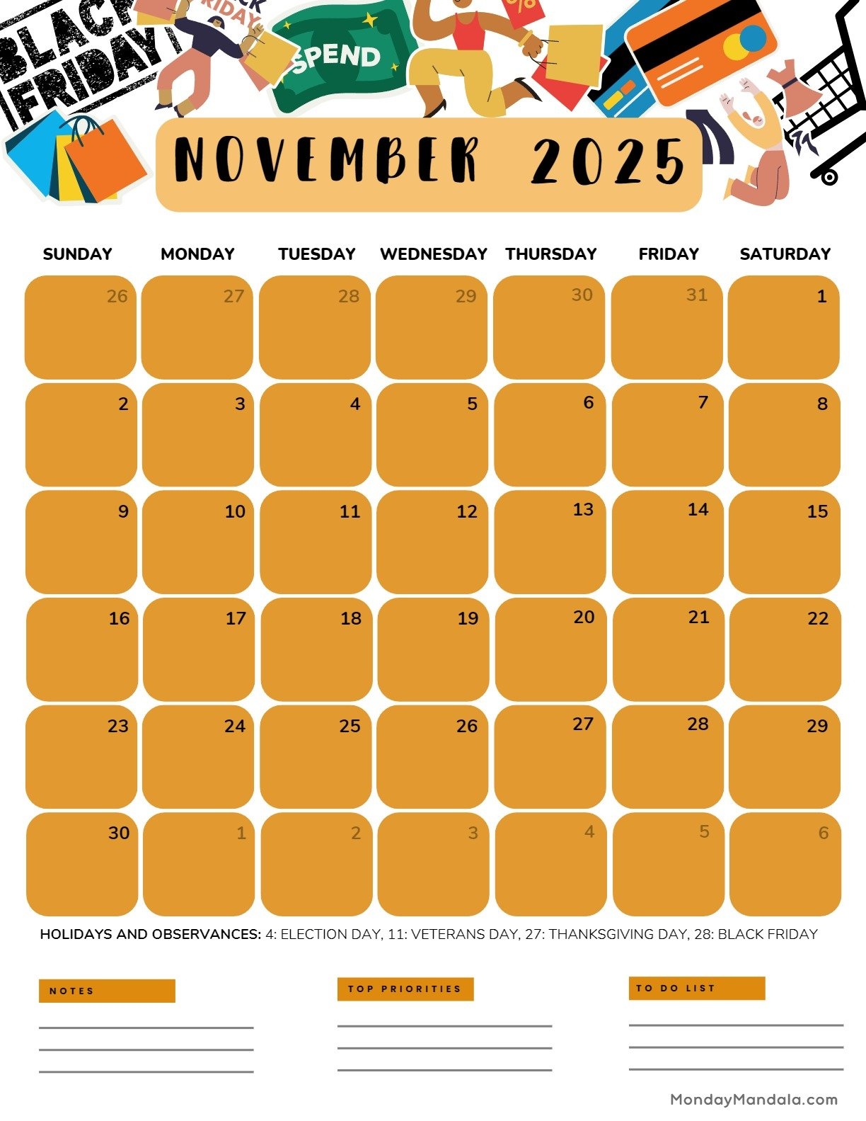 November 2025 Calendar 52 Free PDF Printables 