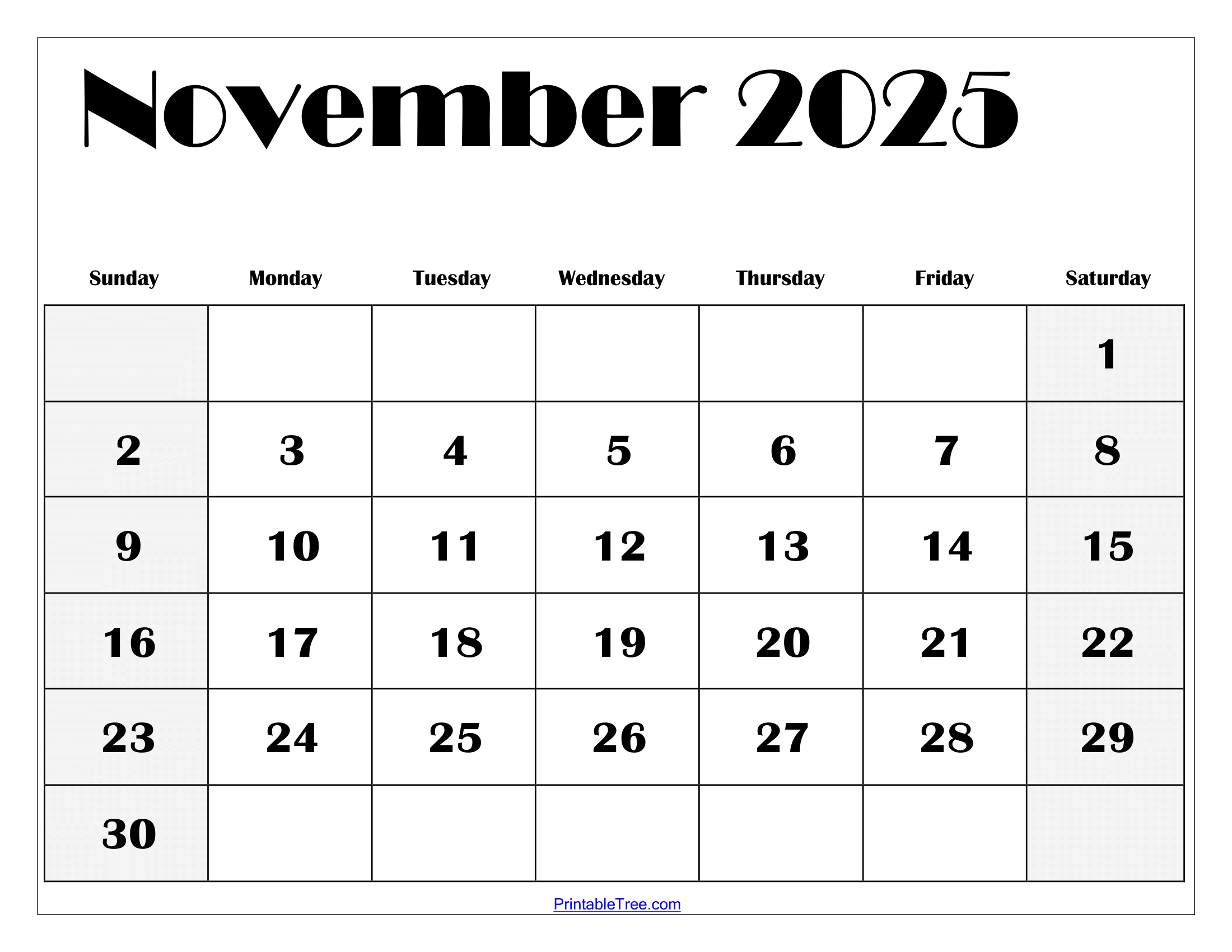 November December Calendar 2025 Printable