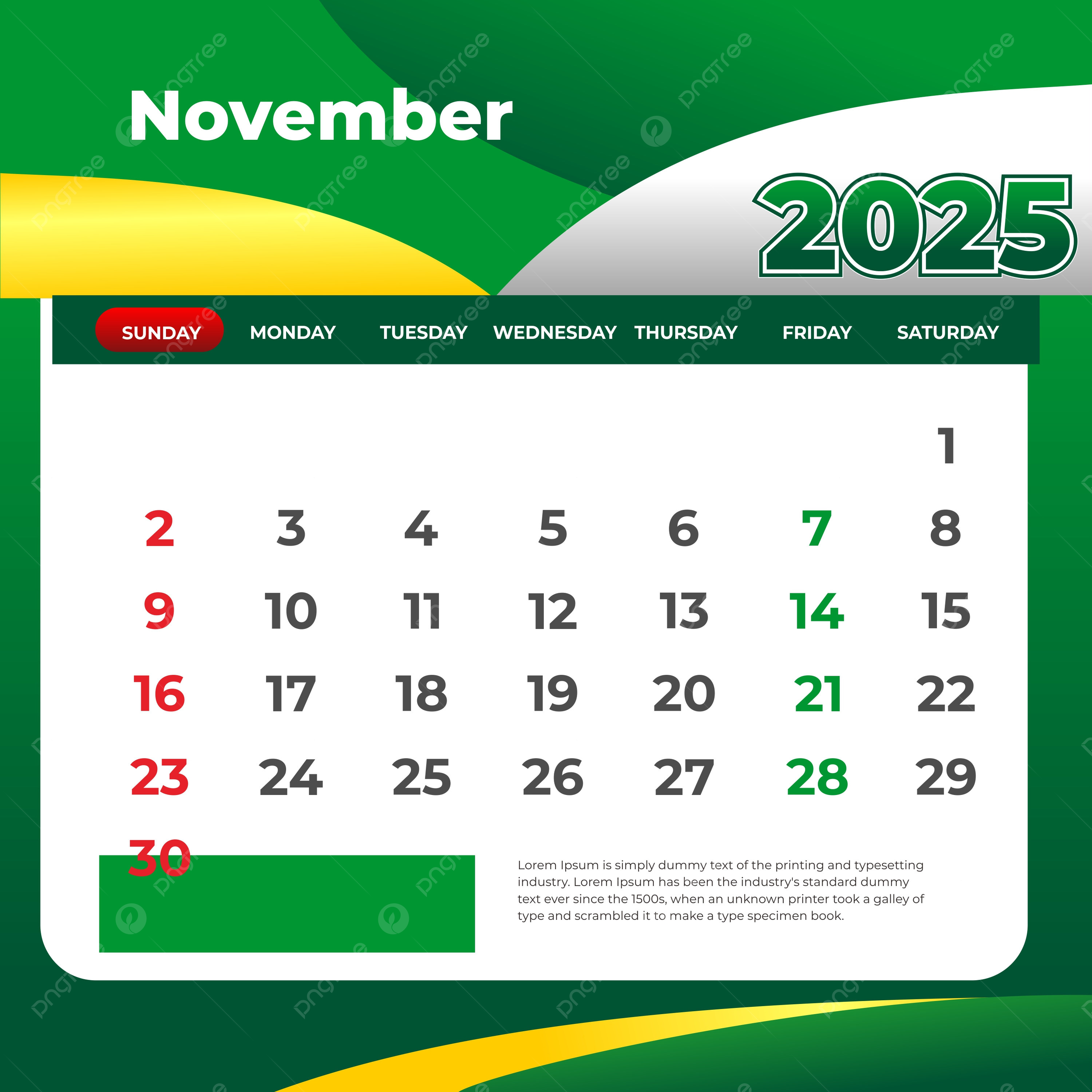 November 2025 Calendar Vertical Printable