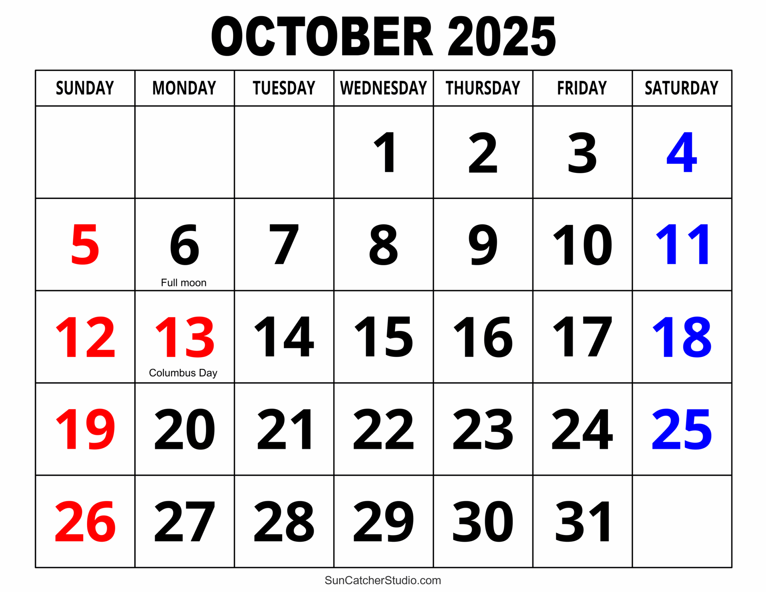 Free Printable 3 Month Calendar October December 2025