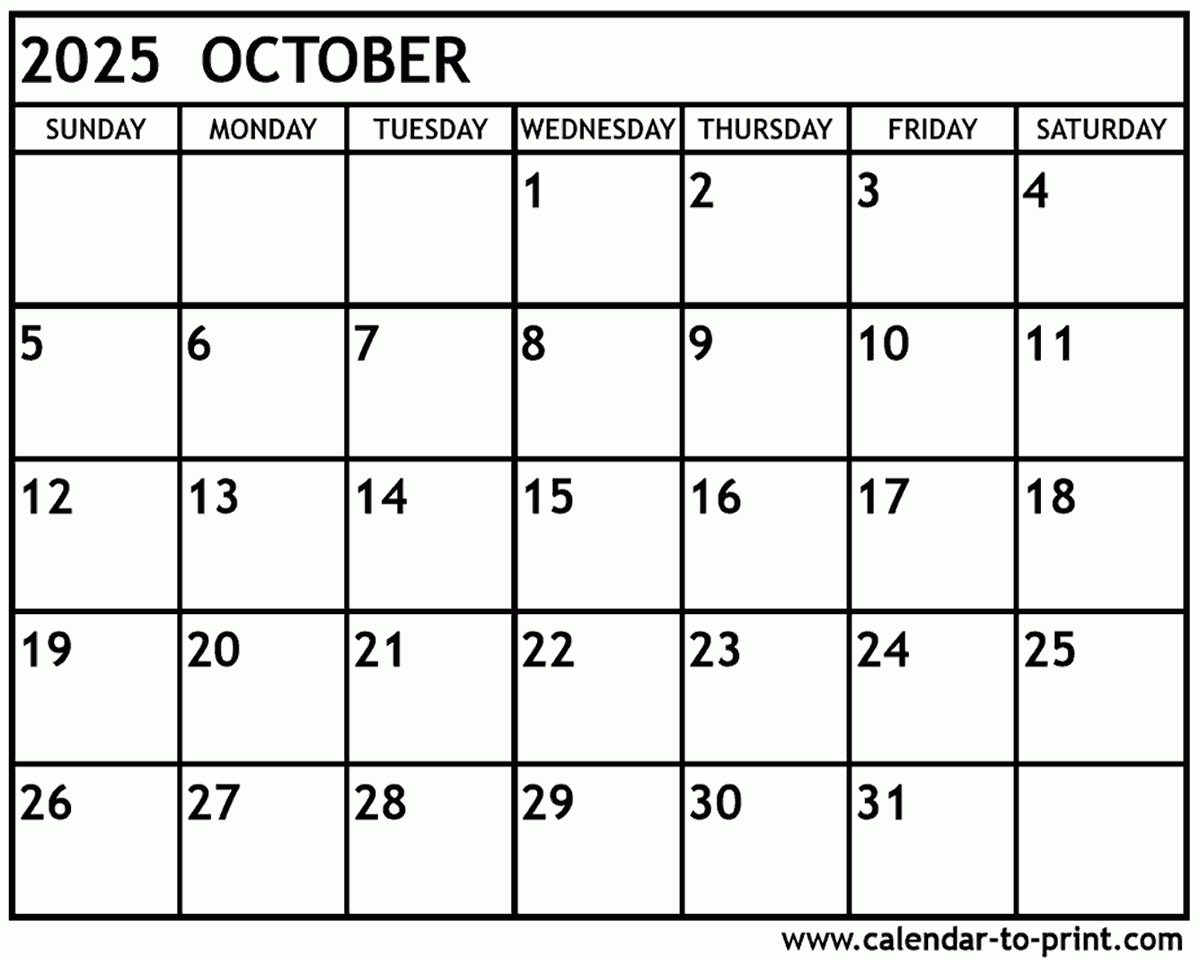 October And November 2025 Calendar