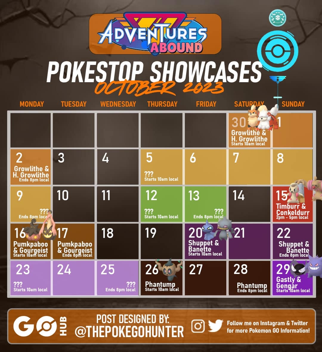 Pokemon Go Calendar October 2025