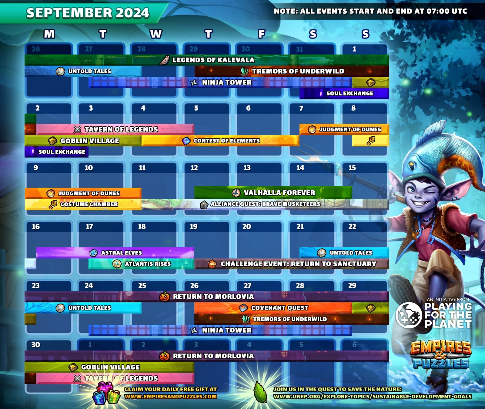 September 2024 Calendar Of Events Empires U0026 Puzzles