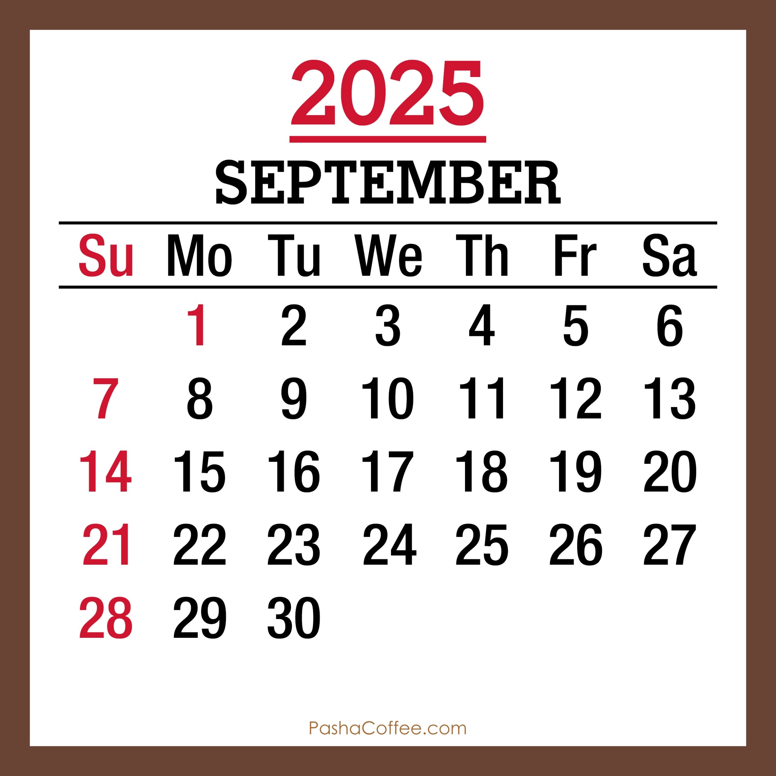 September 2025 Monthly Calendar With Holidays Printable Free 