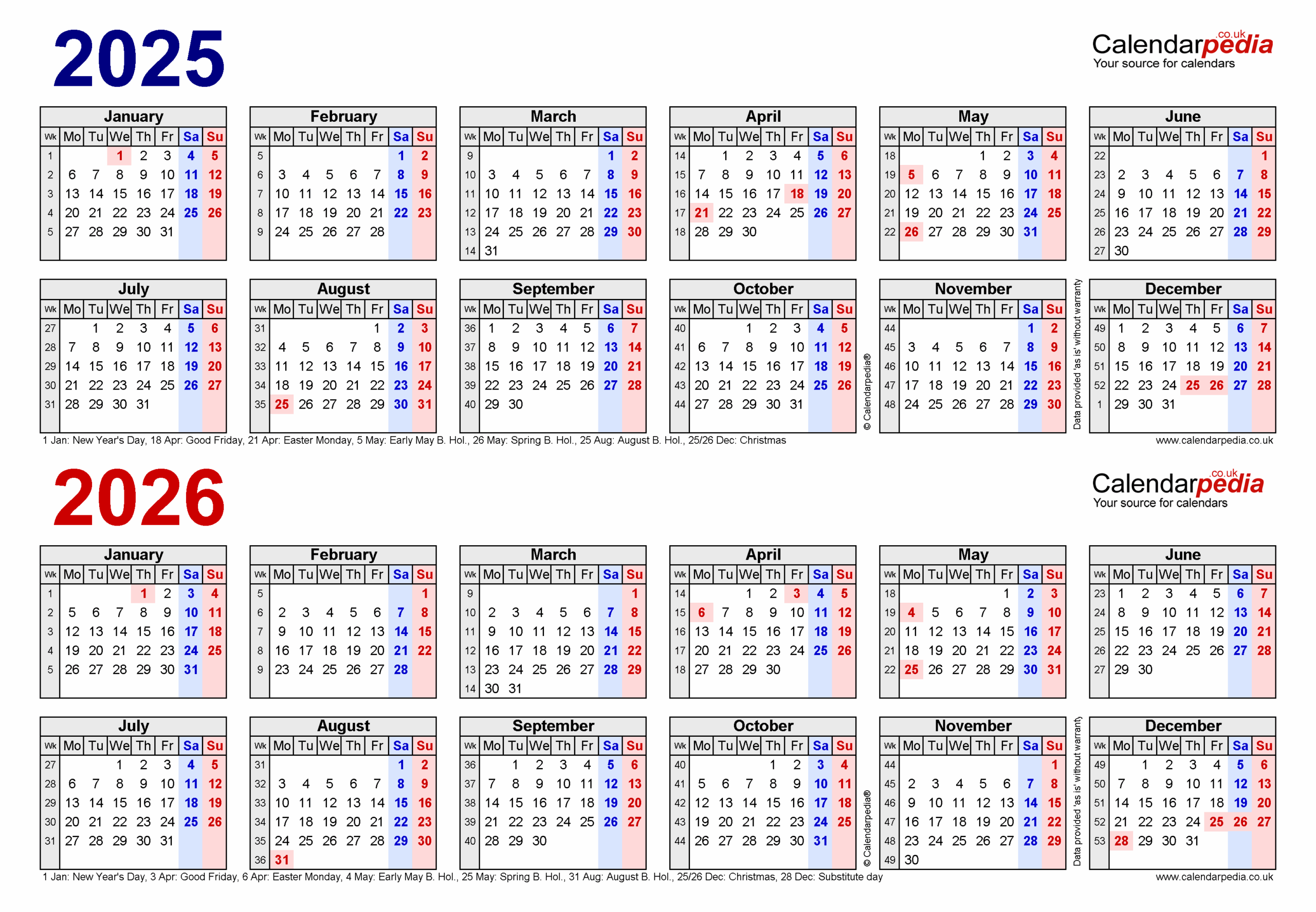 December 2025 January 2026 Calendar Printable Uk