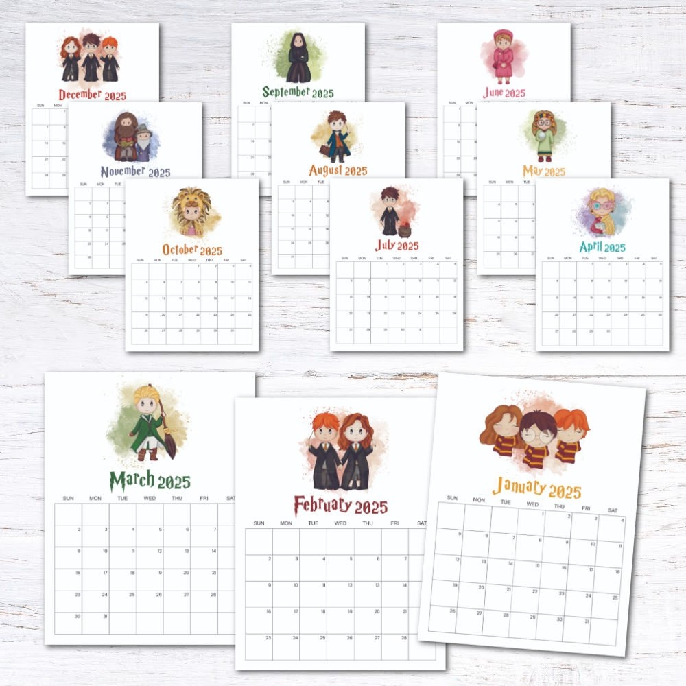 Updated 2025 Harry Potter Calendar Krafty Planner