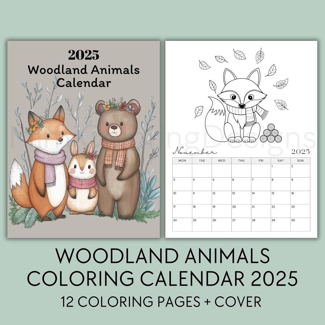 Free Printable Animal Calendar 2025