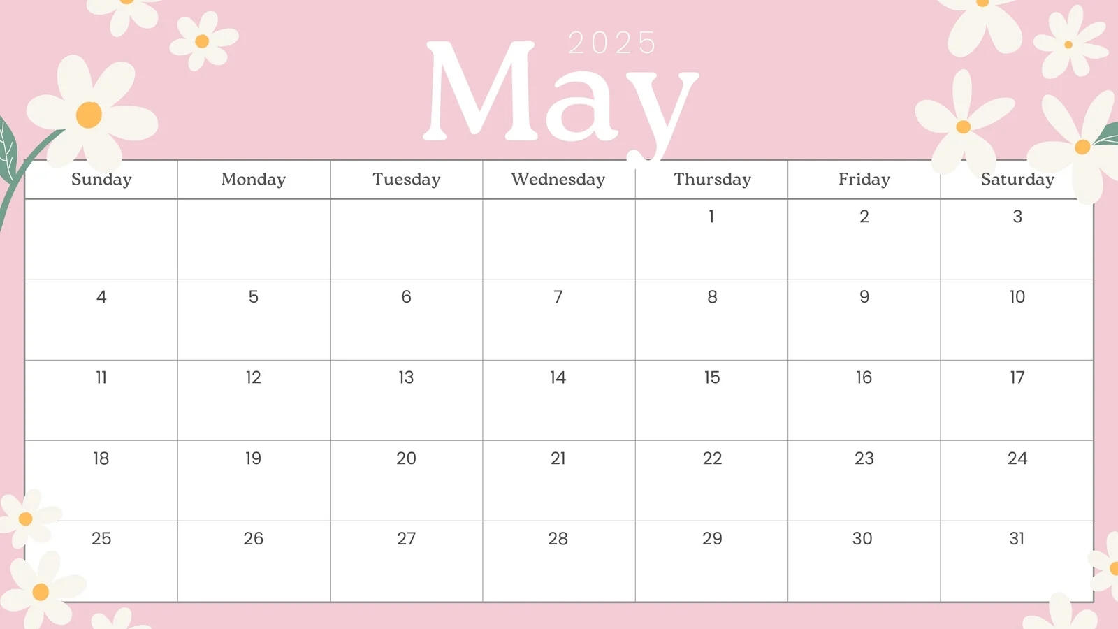 Free Printable Calendar 2025 May Calendar Lab